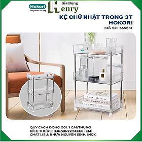 Kệ chữ nhật trong suốt HOKORI khung inox 2 tầng / 3 tầng nhựa VIỆT NHẬT cao cấp đựng đồ đa năng - Văn phòng, vệ sinh, phòng khách
