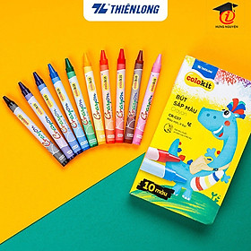 Sáp 10 màu Thiên Long Colokit CR-C07 Crayon hộp nhựa