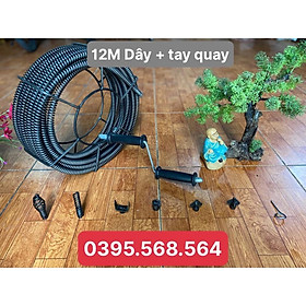Mua Siêu combo dây thông cống 12 M + 6 đầu thông + tay quay