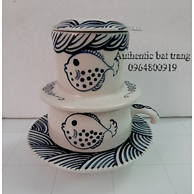 Mua Chất đến từng giọt cà phê - Bộ cà phê pha phin gốm sứ Bát tràng cao cấp  sản phẩm vẽ tay thủ công 100