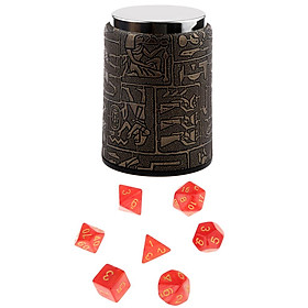 7pcs Multi Sided D4-D20 Dice w/ 1 Die Cup for D&D  TRPG Game Favours