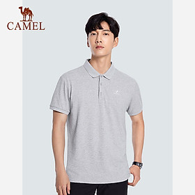 Áo thun polo CAMEL áo thun có cổ mùa hè ngắn tay ve áoáo thun nam XBB192157 - Gray - L