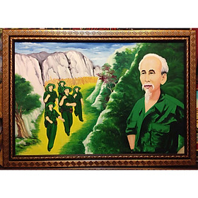 Mua Tranh sơn dầu  Bác vẫn đang cùng chúng cháu hành quân - S148