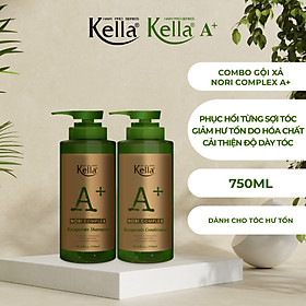 Combo dầu gội xả tóc Kella A+ Nori Complex (Chai 750ml)