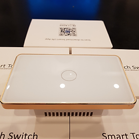 Hình ảnh Công tắc thông minh wifi tuya phím lõm, viền nhôm, mặt kính 2.5D cao cấp