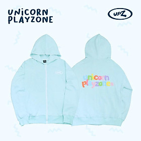 UPZ Áo Khoác Hoodie Dây Kéo In Unicorn Play Zone Chữ Bảy Màu (Xanh Mint)