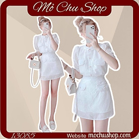 SET VÁY CHỮ A ÁO SƠ MI CỔ