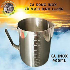 Mua Ca đánh sữa inox (có vạch chia) 350ml (100% inox 304)