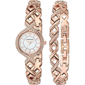 Armitron Women's 75/5412WTRGST Swarovski Crystal Accented Rose Gold-Tone Watch and Bracelet Set