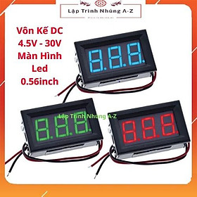 Mua  Lập Trình Nhúng A-Z  G12  Vôn Kế DC 4.5V - 30V Màn Hình Led 0.56inch ( 2 Dây chuyên Dụng )