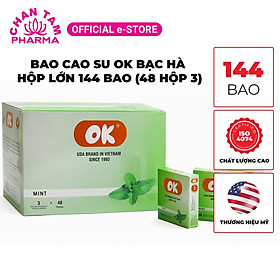 Bao cao su OK bạc hà hộp 144 cái