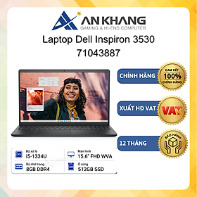 Mua Laptop Dell Inspiron 3530 71043887( Core i5-1334U| 8GB| 512GB SSD| Intel Iris Xe Graphics| 15.6  FHD| Đen(Black)) - Hàng Chính Hãng - Bảo Hành Chính Hãng Tại Dell Việt Nam