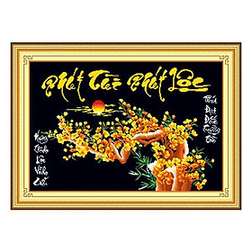 Mua Tranh thêu chữ thập 5d Phát tài phát lộc - Cành mai nền đen   53381   chưa thêu