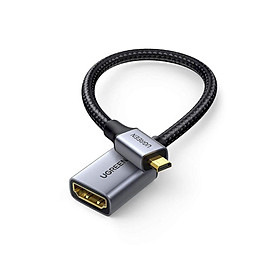 Mua Cáp chuyển đổi Micro HDMI to HDMI 2.0 bện dù dài 25CM 4K 3D 1080P Màu Đen Ugreen 10553 HD149 Hàng Chính Hãng