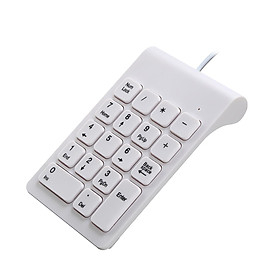 Wired USB Numeric Keypad 18 Keys Anti Slip Easily Carry White