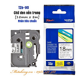 Mua Nhãn tiêu chuẩn Brother TZe-141  (18mm x 8m - Chữ đen trên nền trong  chống thấm nước) - Hàng chính hãng