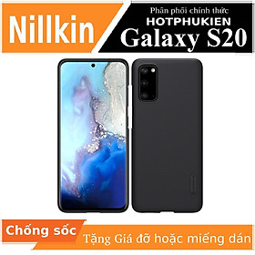 Ốp Lưng Sần chống sốc cho Samsung Galaxy S20 / Galaxy S20 5G hiệu Nillkin Super Frosted Shield (tặng kèm giá đỡ điện thoại) - hàng nhập khẩu