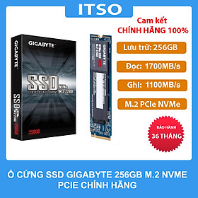 Ổ cứng SSD Gigabyte 256GB M.2 PCIe NVMe Gen3x4 - Hàng chính hãng