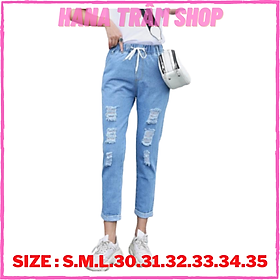 Quần Baggy Jean Nữ Rách Có Bigsize M10