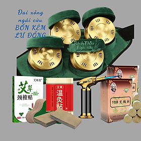 Mua Đai xông ngải cứu BỐN kèm lư đồng cao cấp  hộp ngải đoạn 108 viên  gói 20 miếng dán cao ngải cứu . Đai chườm cứu ngải thắt lưng  bụng