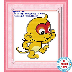 Mua tranh thêu chữ thập con khỉ con giáp D253 chưa thêu