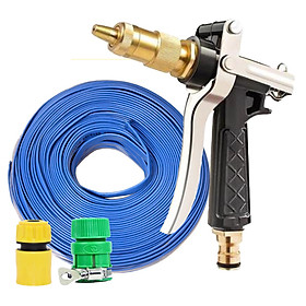 Bộ dây vòi xịt nước rửa xe, tưới cây đa năng, tăng áp 3 lần, loại 15m 206236 đầu đồng, cút, nối PE