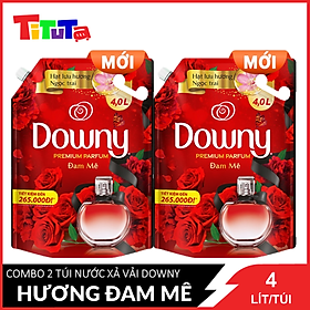 Hình ảnh Combo 2 Túi Nước Xả Vải DOWNY Nước Hoa Cao Cấp Đậm Đặc Hương Đam Mê Túi 4L