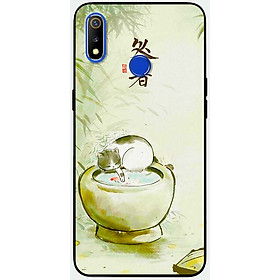 Ốp lưng dành cho Realme 3 Pro mẫu Mèo và lu nước