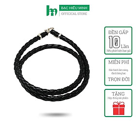 Dây Chuyền Nam Bạc Hiểu Minh DDN26T dây da thật 100% bọc bạc