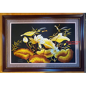 Mua TRANH THÊU NGHỆ THUẬT HOA SEN VÀNG