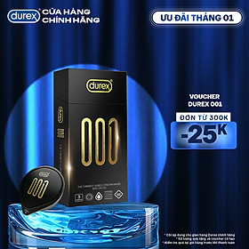 Bao cao su Durex 001 Siêu Mỏng, Hộp 3 Bao Mới Ra Mắt