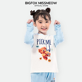 Bộ bé gái BIGFOX - MISS MEOW thu đông size đại, bộ dài tay cho bé phong cách Hàn Quốc in Gấu Bông PICK ME 10 - 38 kg