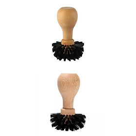 2 Pieces Protable Coffee Tamper Cleaning Brush for Basket Home Kitchen