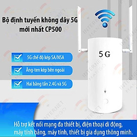 Bộ phát wifi 5G CP500 Lte Cat12 Tốc Độ 1200Mbps Hỗ Trợ 128 User Sử Dụng Đa Nhà Mạng, Cắm Điện 24/24 Kiểu Dáng Đẹp Mắt Trang Trí Căn Phòng GiaO Hàng Nhanh