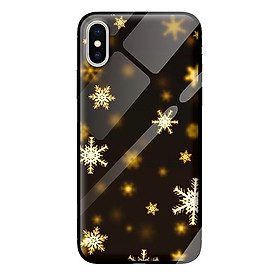 Ốp kính cường lực cho iPhone XS MAX nền tuyết vàng 1 - Hàng chính hãng