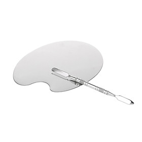 Stainless Steel Makeup Palette with Spatula Cosmetic Palette and Nail-art Artist Mixing Palette Pigment Blending Palette