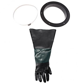 3x1 Piece Left Hand Gloves + 1 x Glove Holder & Clamp for Sand Blast Cabinet