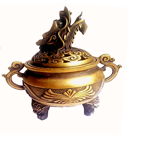 Mua Lư trầm Đầu Rồng - bằng đồng thau nặng 850g cao 17cm + Tặng vòng tay tỳ hưu - Dùng để xông trầm hương