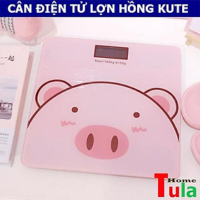 Cân Điện Tử Sức Khỏe Hình Lợn Màu Hồng TulaHome Cực Xinh, Độ Chính Xác Cao