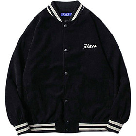 Áo khoác bomber nhung gân Tikkeo form rộng Unisex nữ couple - Chất nhung gân đẹp thoáng mát Bomber jacket thu đông Áo khoác Thiên Hà
