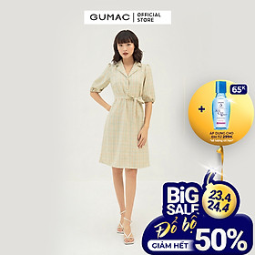 Đầm suông nữ thiết kế caro GUMAC DB316