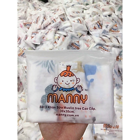 Set 3 khăn sữa sợi tre hình mềm 30x30cm cho bé