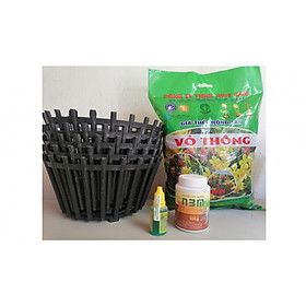 COMBO 5 CHẬU NHỰA GIẢ GỖ FI26 + 1 VỎ THÔNG ĐÓNG GÓI + 1 N3M 100G + 1 CHẾ PHẨM HÙNG NGUYỄN