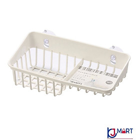 Giá để giẻ rửa bát 2 ngăn dạng lưới màu trắng Inomata nội địa Nhật Bản