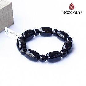 Vòng tay hạt đá hình lu thống đá Obsidian hạt 10mm hợp mệnh thủy, mộc - Ngọc Quý Gemstones