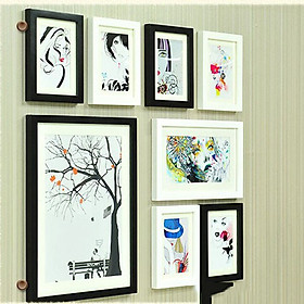 Bộ 8 Khung ảnh Treo Tường phòng khách KA801 Miễn phí phụ kiện.