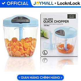 Mua Máy xay tỏi ớt bằng tay Lock&Lock Size L 900ml Màu xanh dương CKS310-BLU - Hàng chính hãng  lực nghiền mạnh với 3 lưỡi dao thép không gỉ - JoyMall
