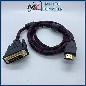 Mua Cáp chuyển đổi DVI sang HDMI dây bọc lưới 1 5 mét chống nhiễu hai đầu