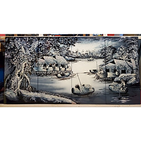 Mua Tranh sơn mài vẽ - Quê Hương Thanh Bình