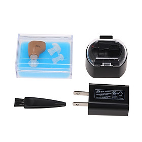 Mini Ultra Small Invisible Hearing Aid Adjustable Sound Amplifier In Ear Sound Enhancement Deaf Aid Rechargeable beige
